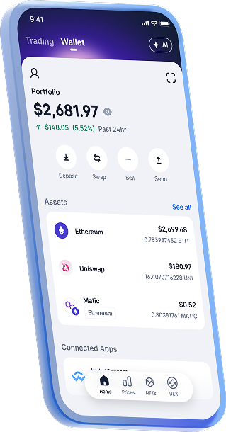 SafePal self-custody wallet app interface showing portfolio, swap and connected DApps
