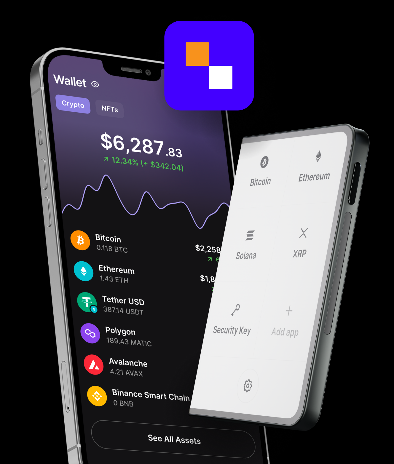 SafePal crypto wallet app shown on a smartphone next to a hardware wallet device